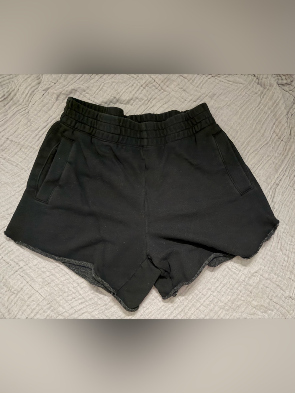 aerie Black Elastic-Waist sweatpant Shorts